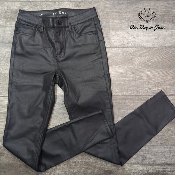 White House Black Market Denim - White House Black Market The Skinny Faux Leather Jeans Size 0